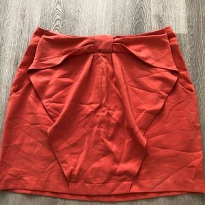 Mini Orange Coral Mini Skirt With Bow detail